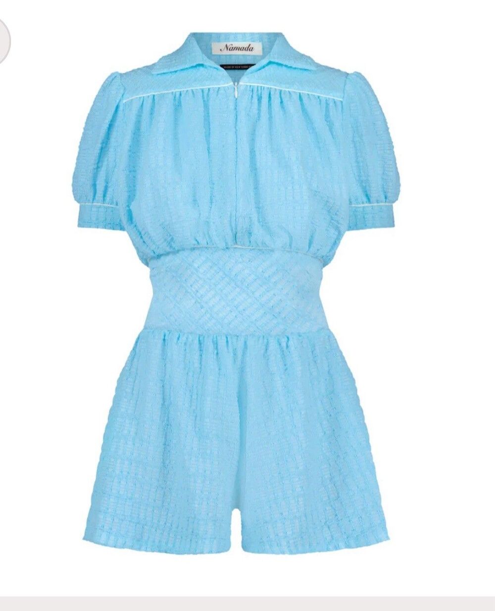 NAMADA The Gigi Playsuit Coquette Sz S Golf Baby Blue Shorts / Dress MSRP $320
